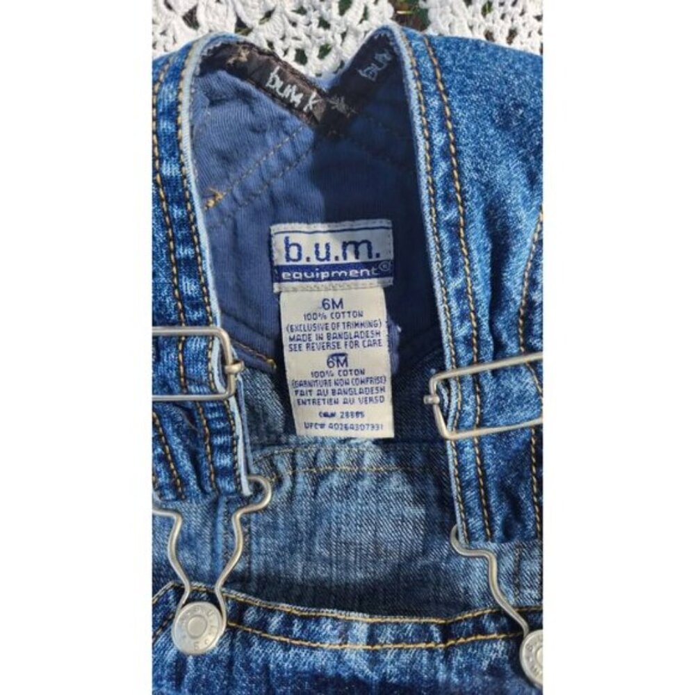 BUM y2k vintage overalls 6m "car service" - Picture 2 of 3